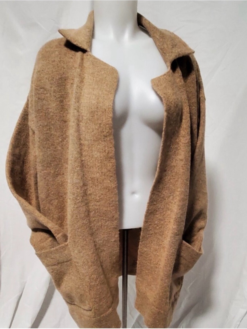 Thread & Supply Camel Open-Front Coatigan